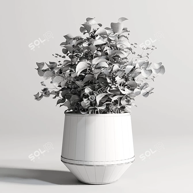 Elegant Marble Vase Bouquet 3D model image 4