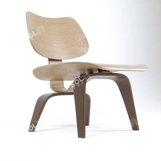 Vitra Plywood Lounge Chair: Modern Scandinavian Design 3D model image 2