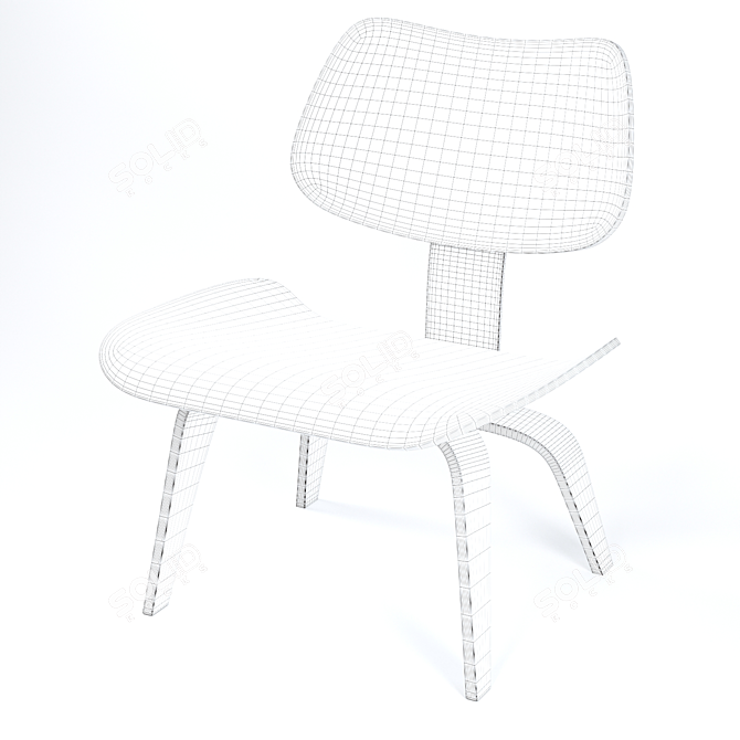 Vitra Plywood Lounge Chair: Modern Scandinavian Design 3D model image 3