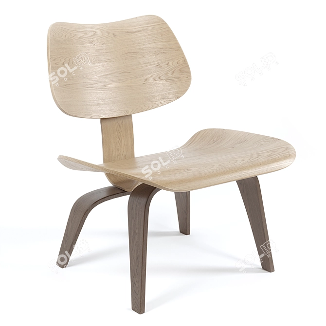 Vitra Plywood Lounge Chair: Modern Scandinavian Design 3D model image 4