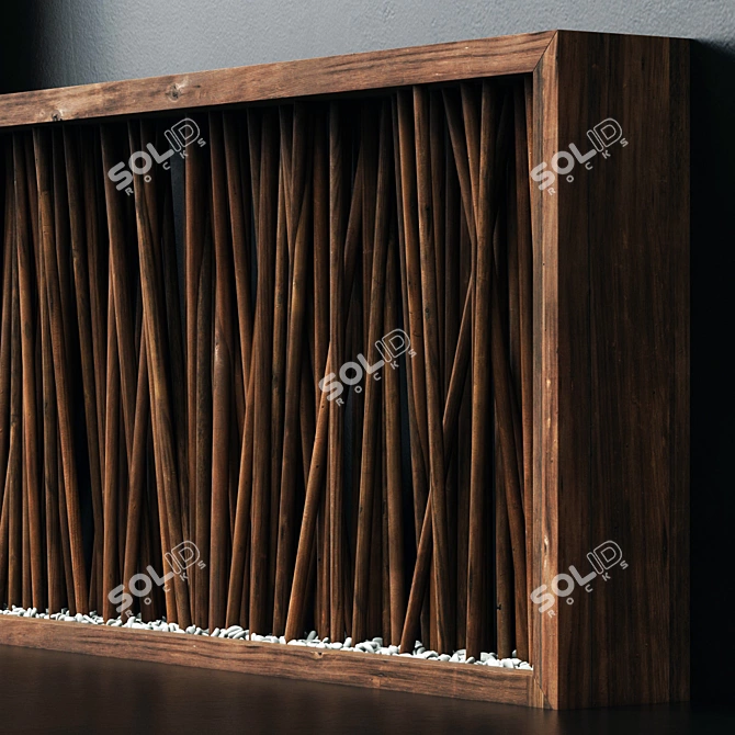 Branch Pebble Screen: Unique Natural Partition 3D model image 4