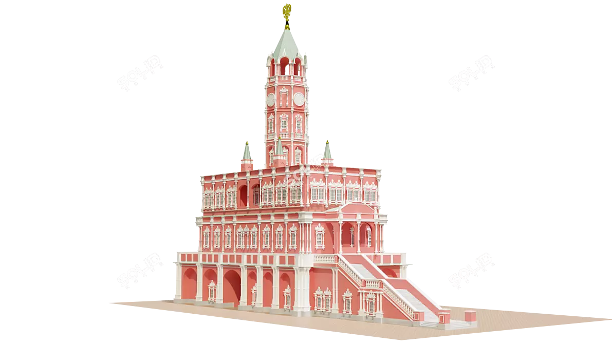 Sukharev Tower 3D Model 3D model image 1