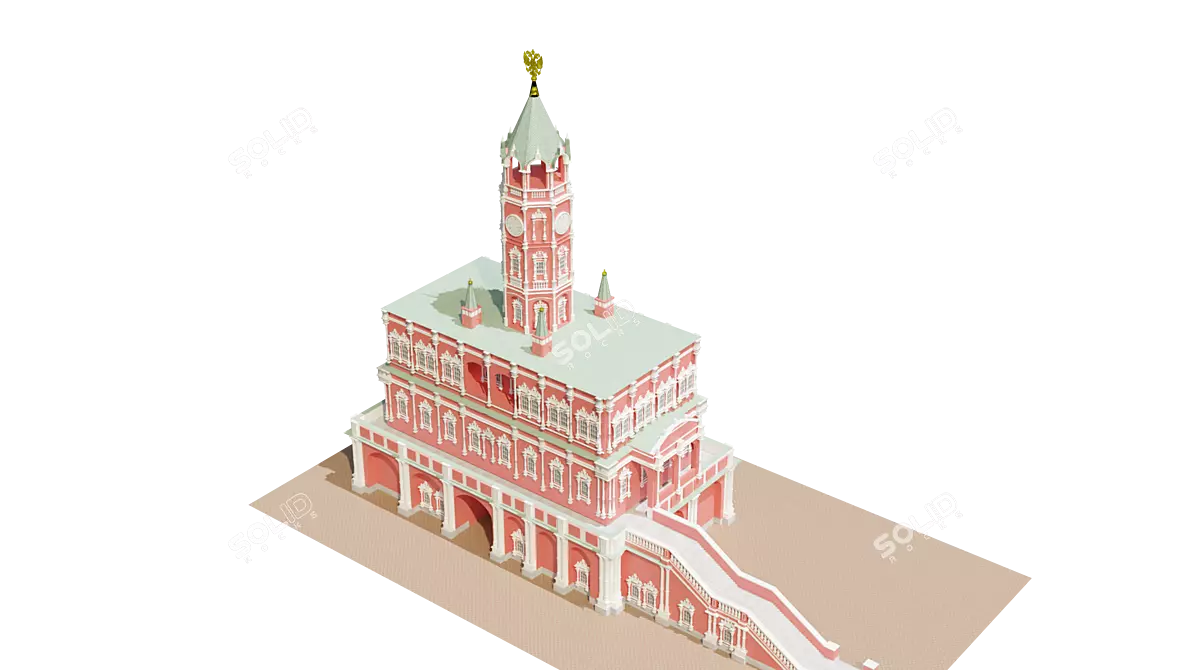 Sukharev Tower 3D Model 3D model image 2