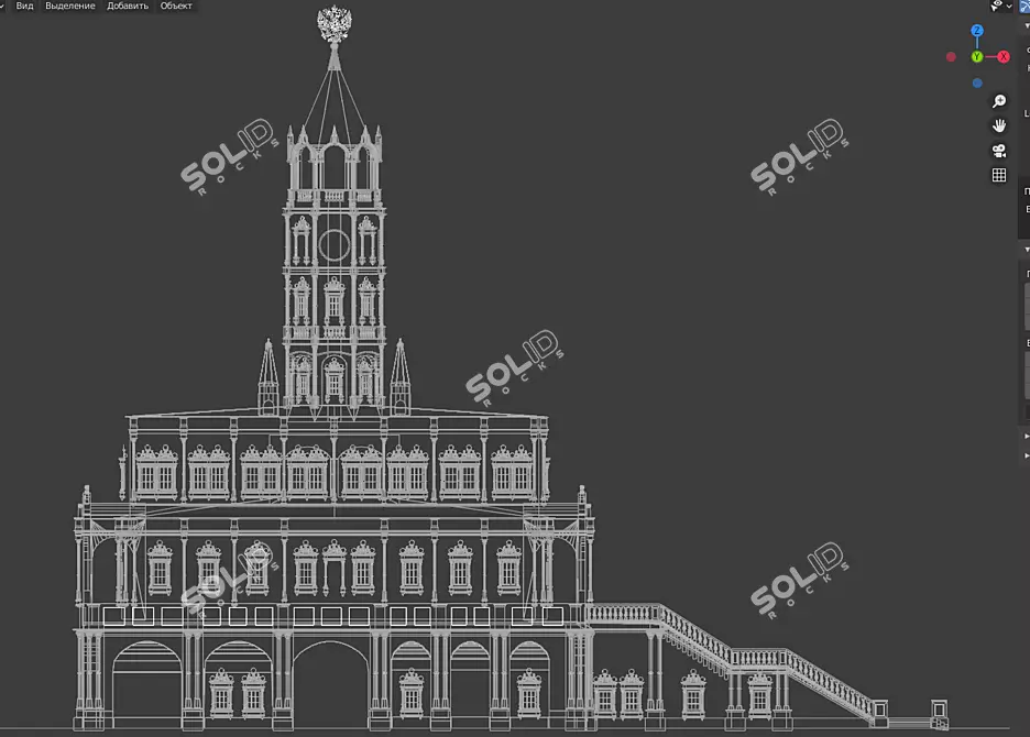 Sukharev Tower 3D Model 3D model image 3
