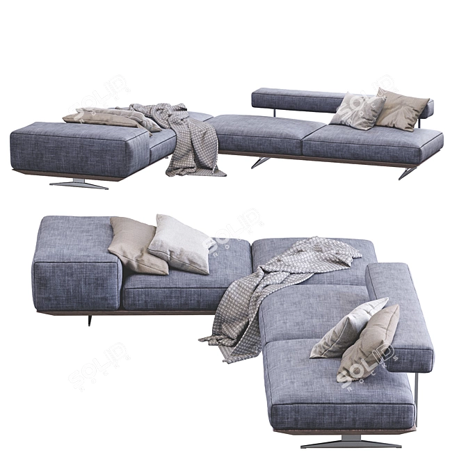 Elegant Wing Sofa by Flexform 3D model image 2