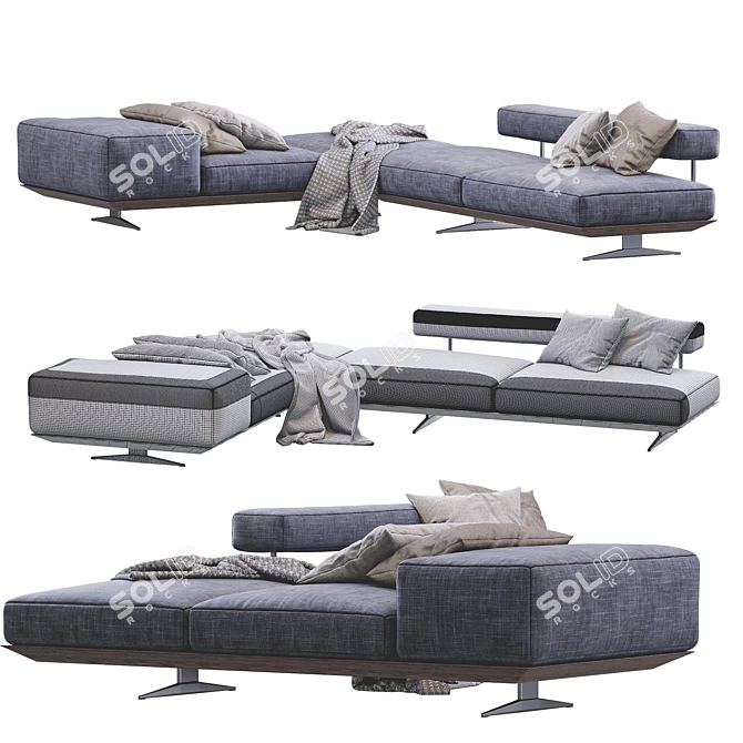 Elegant Wing Sofa by Flexform 3D model image 3