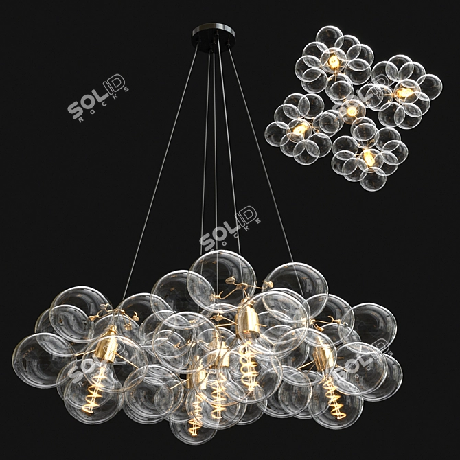 Ethereal Frost Chandelier 3D model image 3