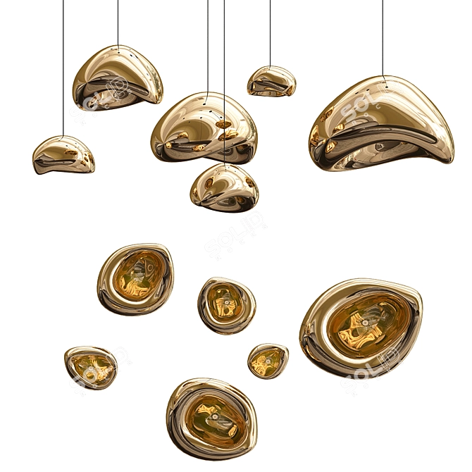 Sculpted Ceramic Pendant Lights 3D model image 4