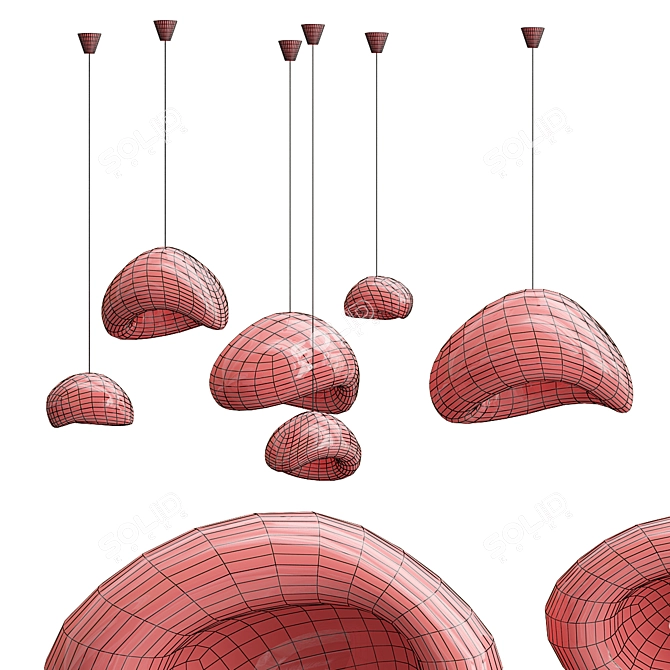 Sculpted Ceramic Pendant Lights 3D model image 7