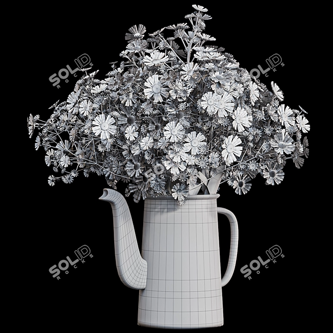 Charming Chamomile Bouquet 3D model image 4