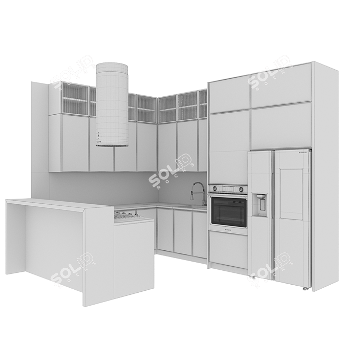 Modern Kitchen Set 33 3D model image 6