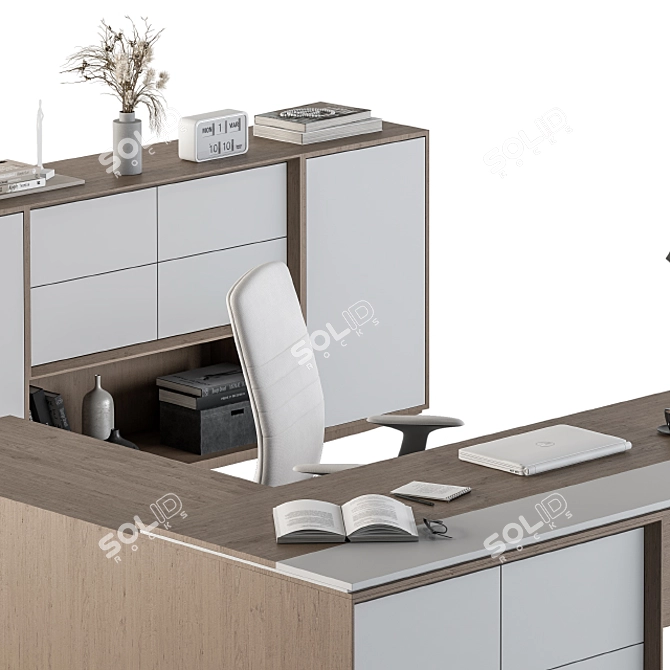 Sleek Executive Manager Office Set 3D model image 4