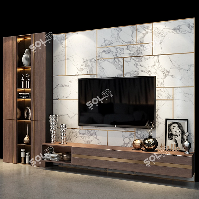 Sleek TV Stand 0403 3D model image 2