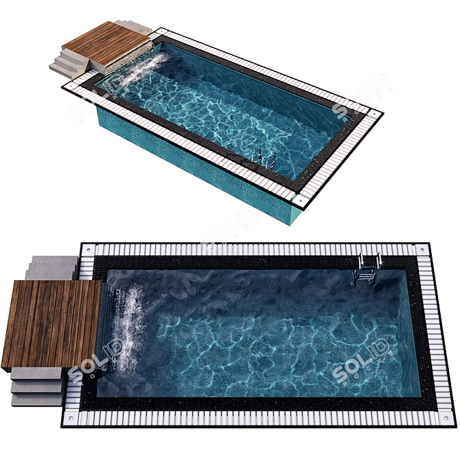 Crystal Clear Water Pool 3D model image 2