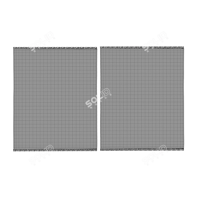 Geometric Outdoor Rug: Stylish and Durable 3D model image 2