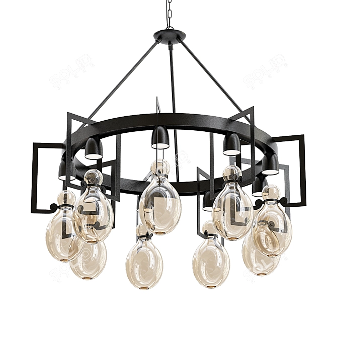 Apothecary Forge 9-Light Chandelier 3D model image 1