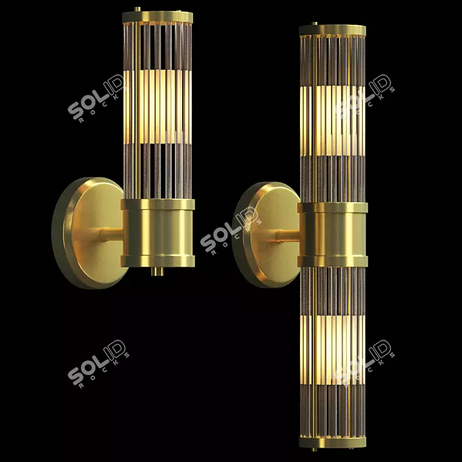 Elegant Gold Wall Lamp: Eichholtz Claridges 3D model image 1