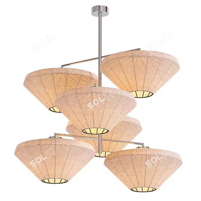 Siam 6L Pendant Light 3D model image 1