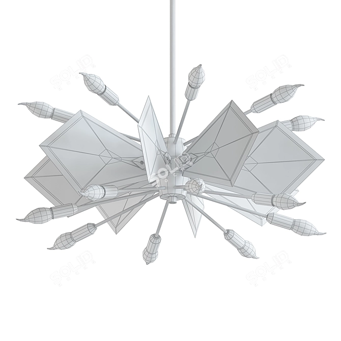 Elegant Italian Glass Chandelier 3D model image 2