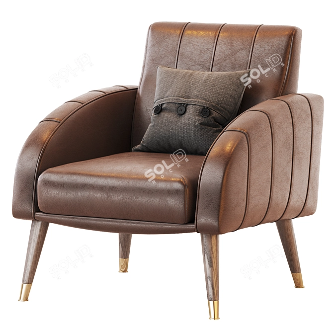 Elegant PRAGA Enza Home Armchair 3D model image 1