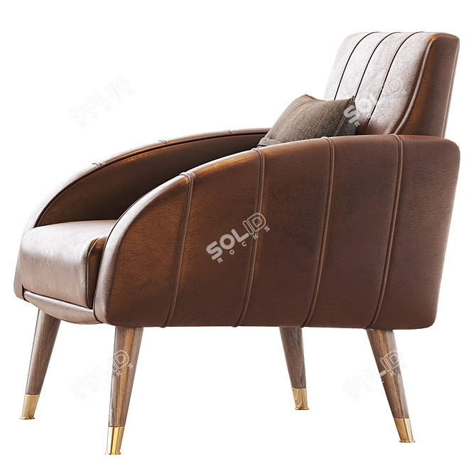 Elegant PRAGA Enza Home Armchair 3D model image 5