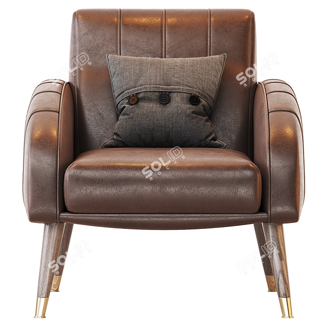 Elegant PRAGA Enza Home Armchair 3D model image 6