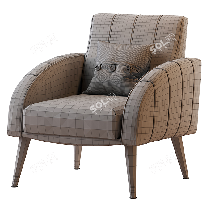 Elegant PRAGA Enza Home Armchair 3D model image 7