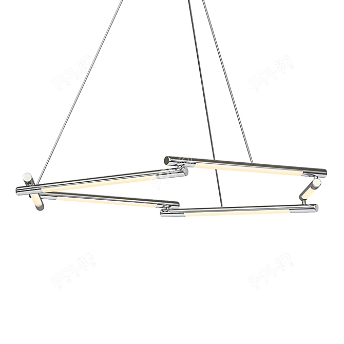 Silver Anodized Formation LED Chandelier 3D model image 1