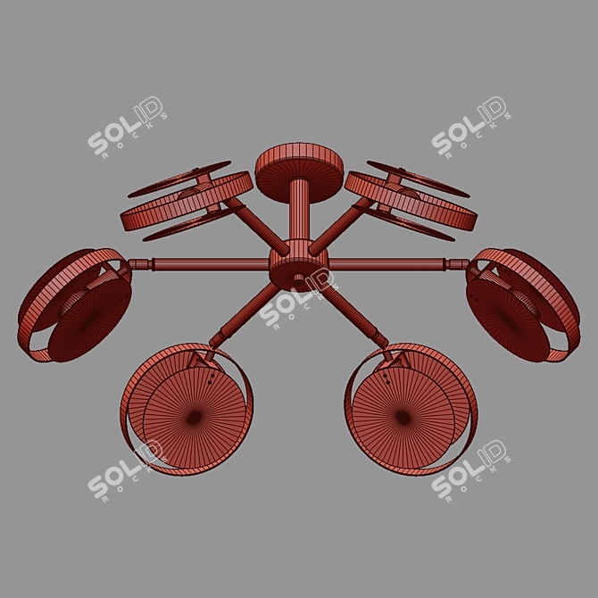 Eurosvet Gallo Loft Style Ceiling Lamp 3D model image 2