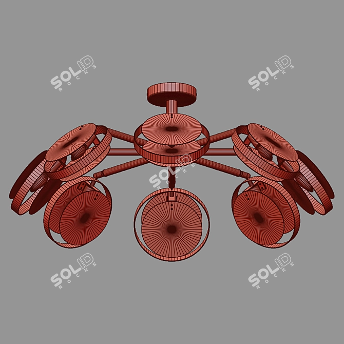 Eurosvet Gallo Loft Style Ceiling Lamp 3D model image 2