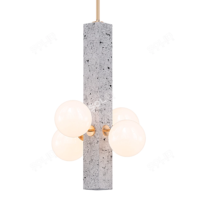 Brutalist Ceramic Conduit Pendant 3D model image 1