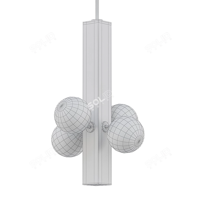Brutalist Ceramic Conduit Pendant 3D model image 2