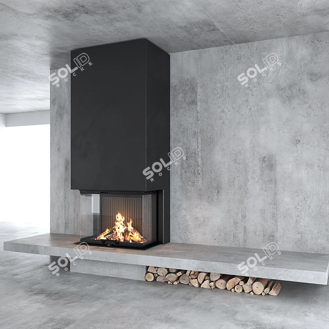 Title: Impression C 2G Decorative Wall with Fireplace 3D model image 2