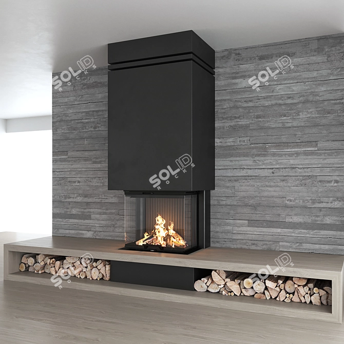 Title: Impression C 2G Decorative Wall with Fireplace 3D model image 3