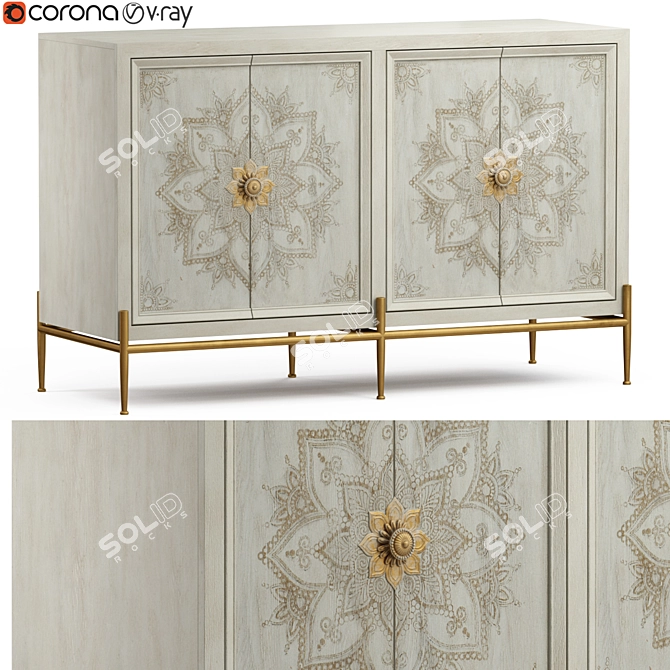 Delilah Elegant Console Table 3D model image 1