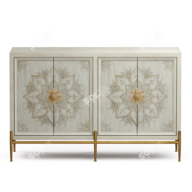 Delilah Elegant Console Table 3D model image 2