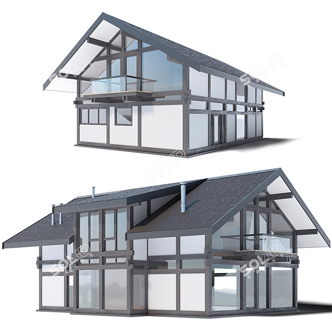 Elevated Living: JustHouse 3D model image 1
