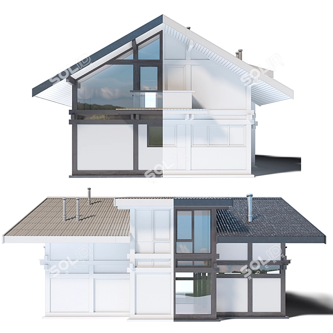 Elevated Living: JustHouse 3D model image 2