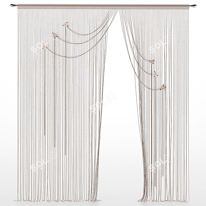 Elegant Kiseya Curtain 3D model image 4