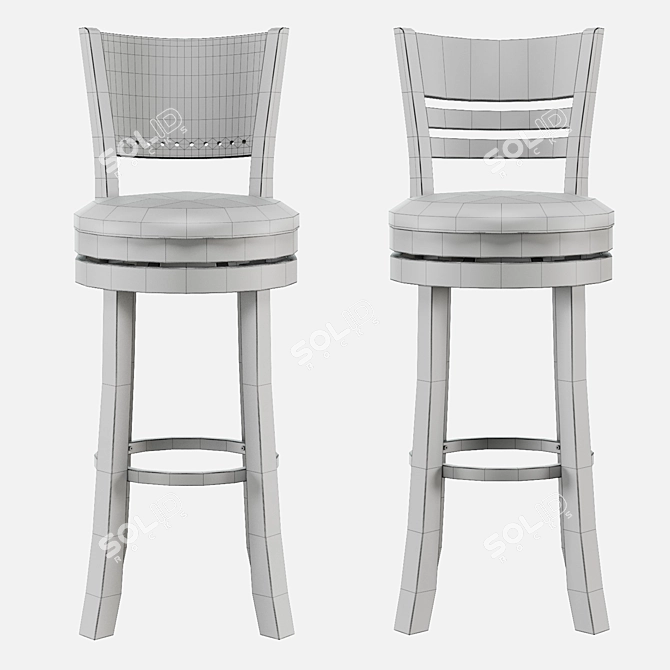 Woodville Salon & Fler Bar Stool 3D model image 5