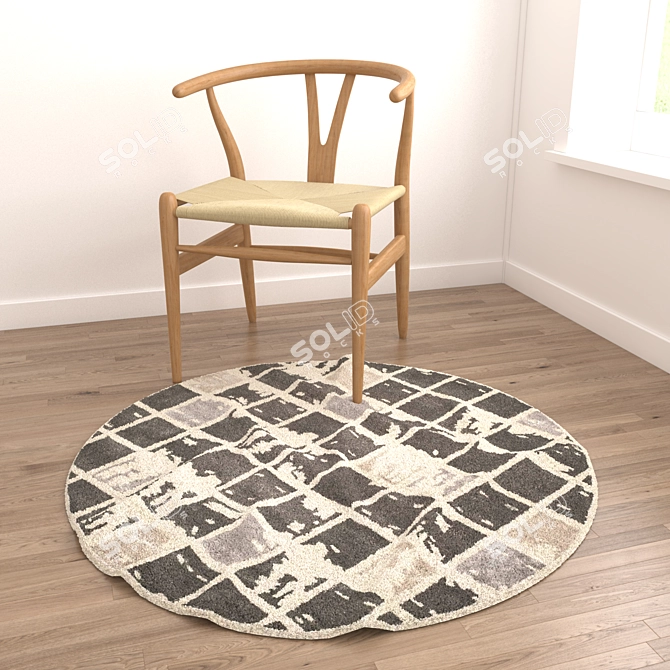 Versatile Set of 6 Round Rugs 3D model image 4