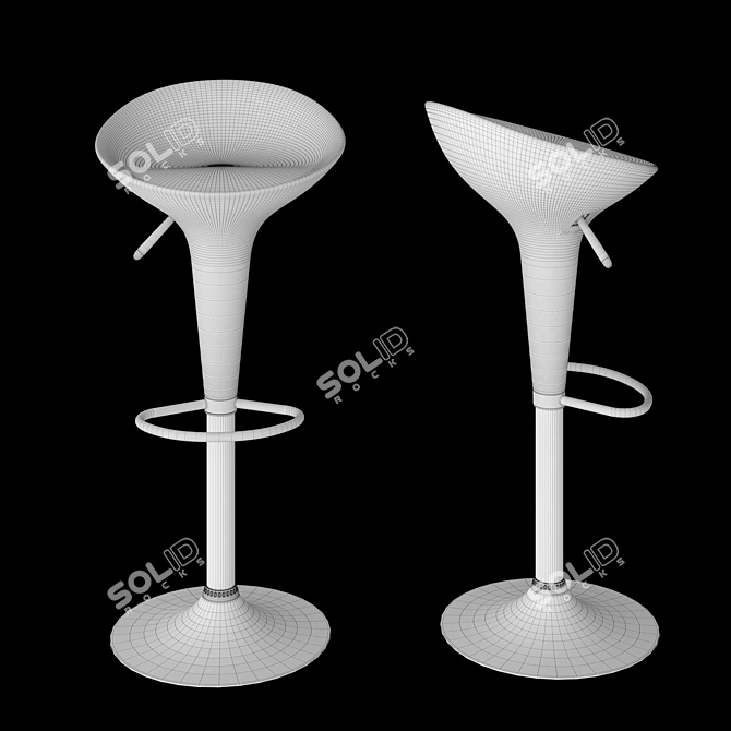 Picadilly Bar Stool: Stylish and Adjustable 3D model image 2