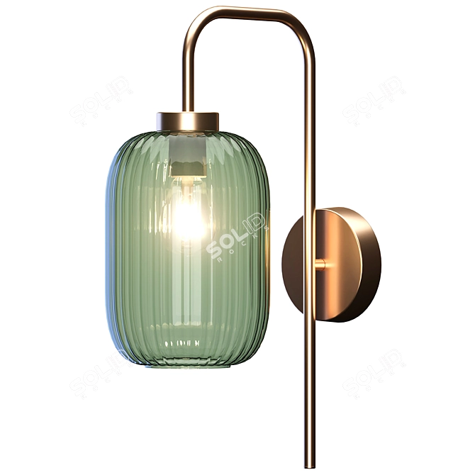  Antique Brass Green Wall Lamp | Briz 3D model image 1