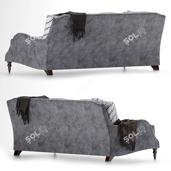 Stylish Ceracole Sofa with Fancy Footwork 3D model image 2