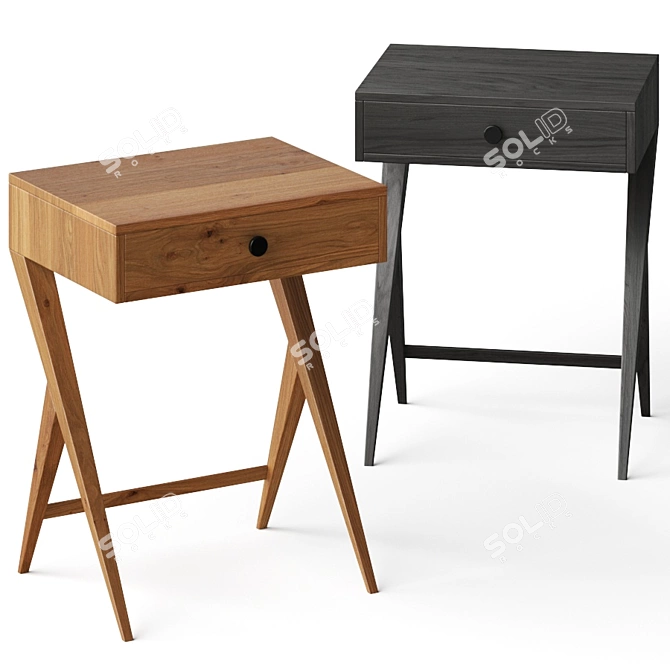 Sleek Hendrik Nightstand: Stylish Bedside Elegance 3D model image 1