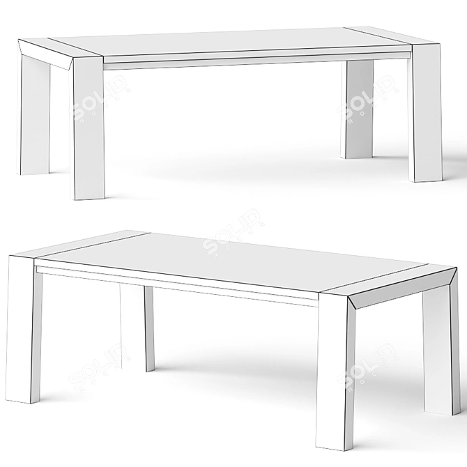 Elegant Inez Dining Table by Lulu & Georgia 3D model image 2