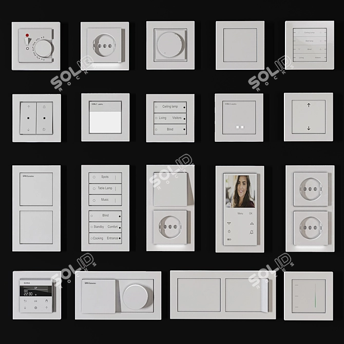 GIRA Sensotec: Sleek Flush-Mounted Sockets & Switches 3D model image 2