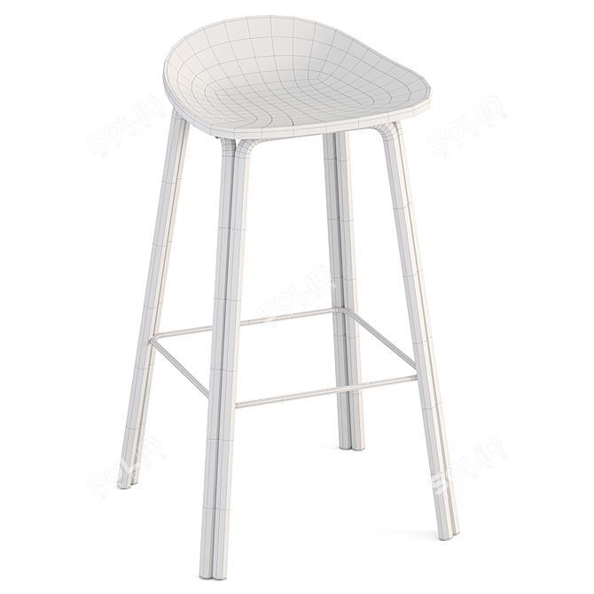 Lodi Tan & Black Bar Stool 3D model image 5