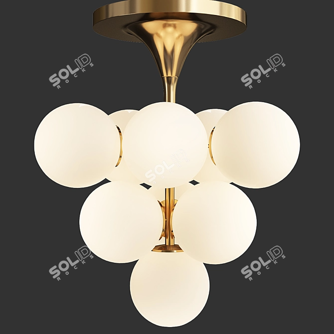 Elegant Mid-Century Tulipan Chandelier 3D model image 1