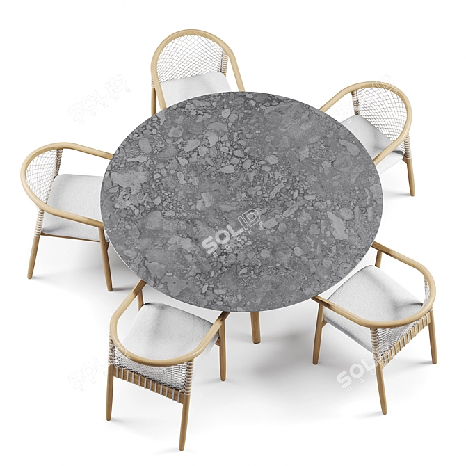 Forrest Outdoor Table Set 3D model image 3